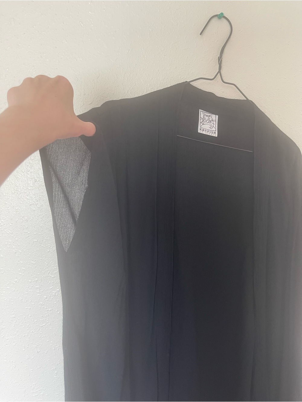 Black short sleeve Open-Front Cardigan